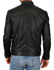 Men Lambskin Genuine Leather Jacket MJ 14 freeshipping - SkinOutfit