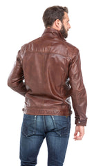 Men Genuine Leather Jacket MJ150 freeshipping - SkinOutfit