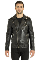 Men Genuine Leather Jacket MJ151 freeshipping - SkinOutfit