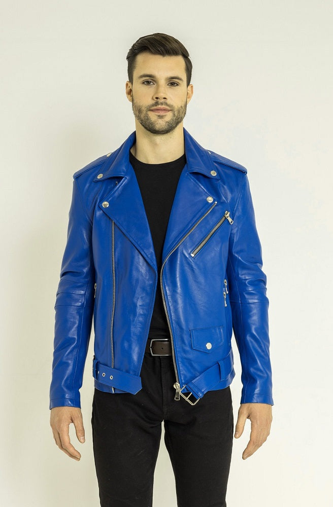 Men Genuine Leather Jacket MJ152 freeshipping - SkinOutfit