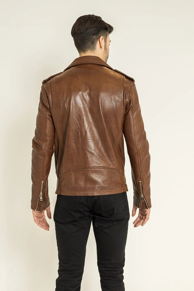 Men Genuine Leather Jacket MJ153 freeshipping - SkinOutfit