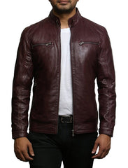 Men Lambskin Genuine Leather Jacket MJ156 freeshipping - SkinOutfit