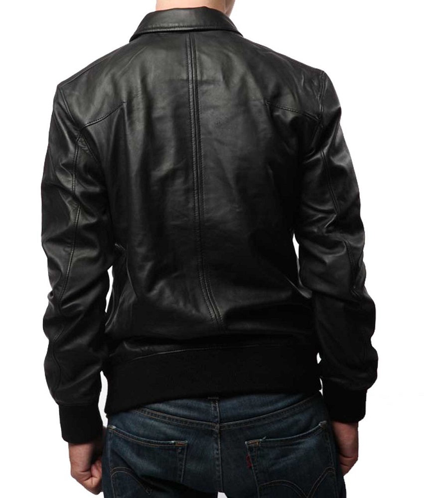 Men Lambskin Genuine Leather Jacket MJ160 freeshipping - SkinOutfit