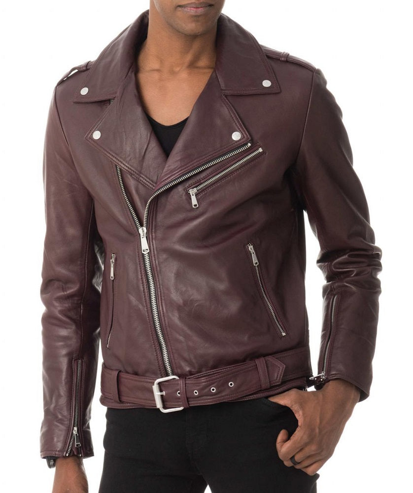 Men Lambskin Genuine Leather Jacket MJ166 freeshipping - SkinOutfit