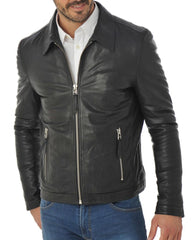 Men Lambskin Genuine Leather Jacket MJ169 freeshipping - SkinOutfit