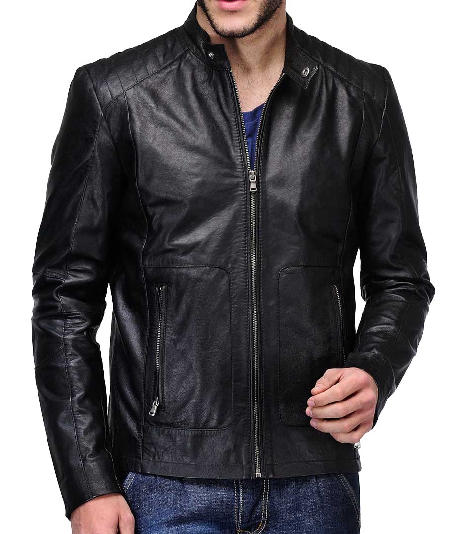 Men Lambskin Genuine Leather Jacket MJ173 freeshipping - SkinOutfit