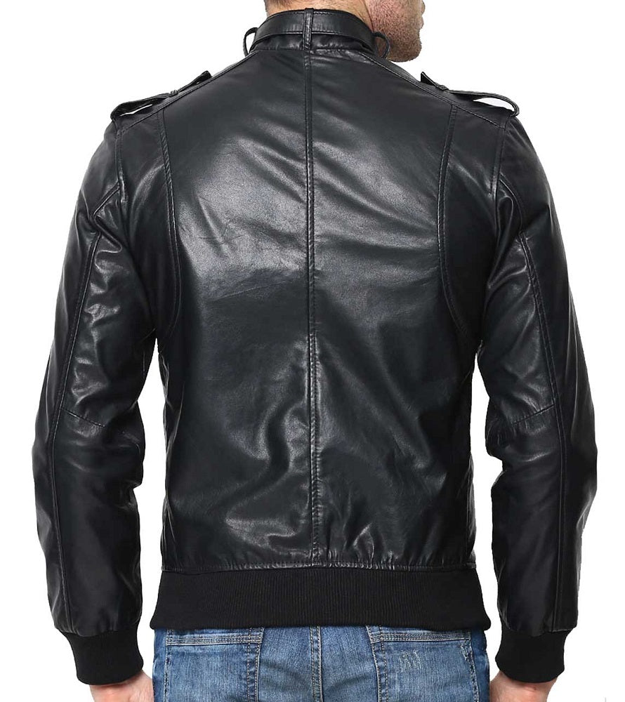 Men Lambskin Genuine Leather Jacket MJ174 freeshipping - SkinOutfit