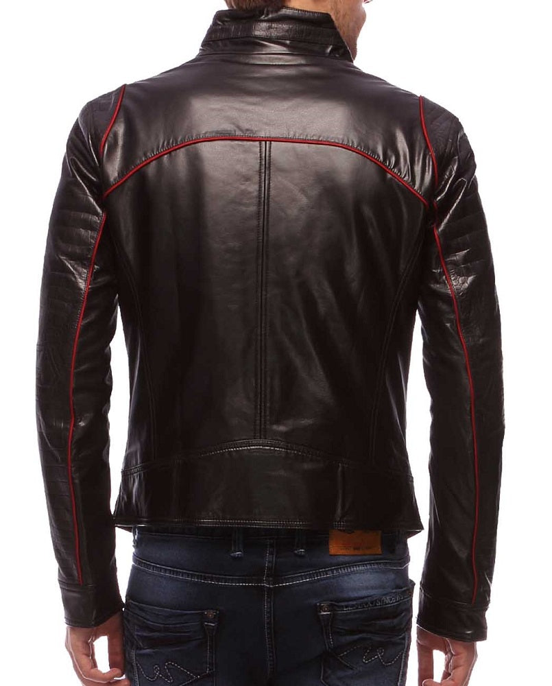 Men Lambskin Genuine Leather Jacket MJ175 freeshipping - SkinOutfit