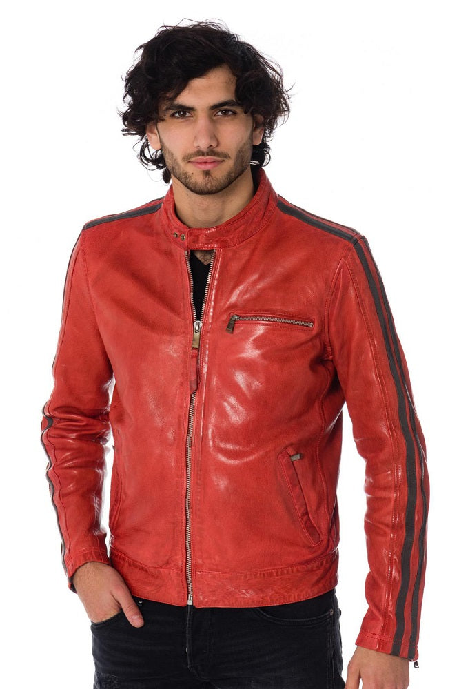 Men Genuine Leather Jacket MJ 17 freeshipping - SkinOutfit