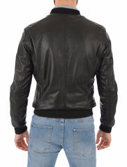 Men Lambskin Genuine Leather Jacket MJ182 SkinOutfit