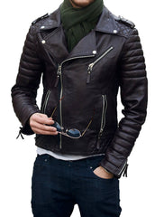 Men Lambskin Genuine Leather Jacket MJ185 freeshipping - SkinOutfit