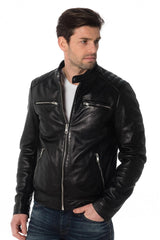 Men Genuine Leather Jacket MJ 18 freeshipping - SkinOutfit