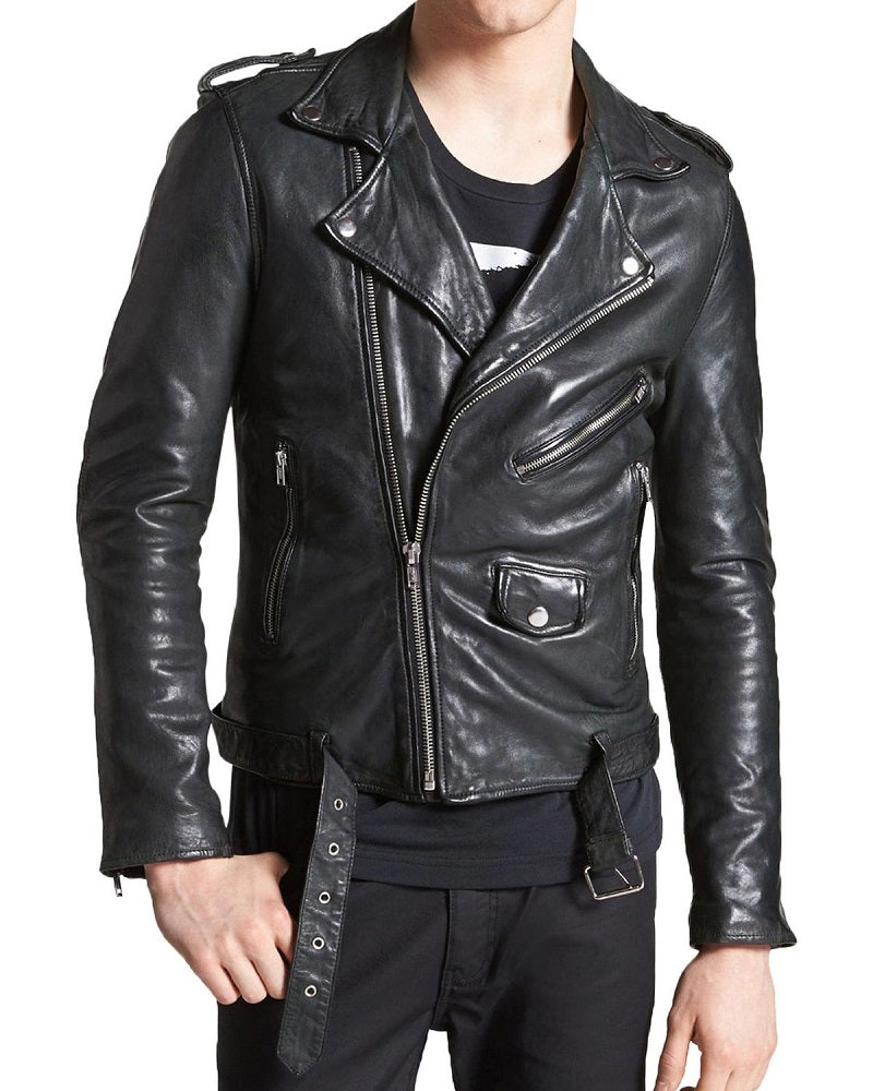 Men Lambskin Genuine Leather Jacket MJ190 freeshipping - SkinOutfit