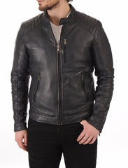 Men Lambskin Genuine Leather Jacket MJ191 SkinOutfit