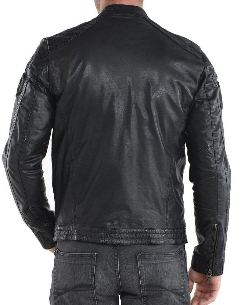 Men Lambskin Genuine Leather Jacket MJ194 freeshipping - SkinOutfit