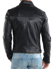 Men Lambskin Genuine Leather Jacket MJ197 freeshipping - SkinOutfit