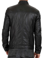 Men Lambskin Genuine Leather Jacket MJ199 freeshipping - SkinOutfit