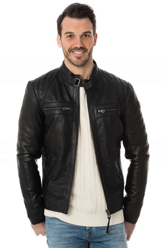 Men Genuine Leather Jacket MJ 20 freeshipping - SkinOutfit