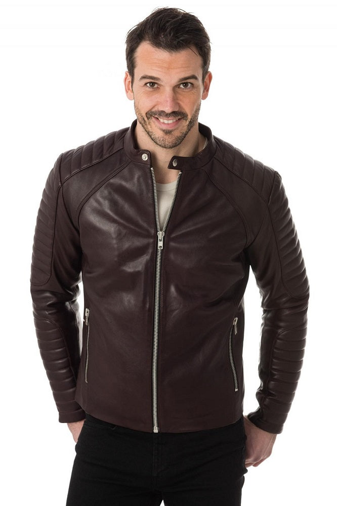 Men Genuine Leather Jacket MJ 21 freeshipping - SkinOutfit