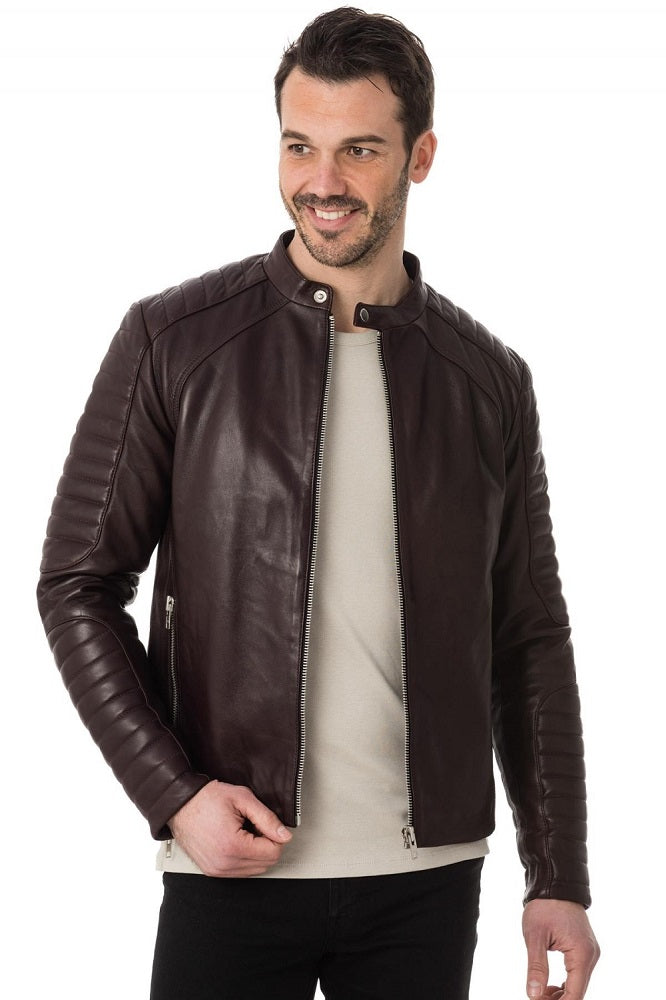 Men Genuine Leather Jacket MJ 21 freeshipping - SkinOutfit