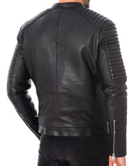 Men Lambskin Genuine Leather Jacket MJ223 freeshipping - SkinOutfit