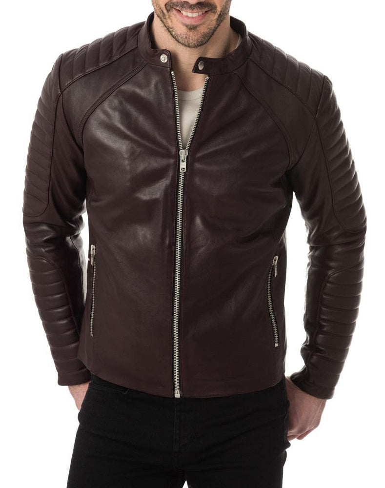 Men Lambskin Genuine Leather Jacket MJ224 freeshipping - SkinOutfit