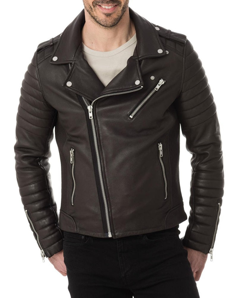Men Lambskin Genuine Leather Jacket MJ230 freeshipping - SkinOutfit