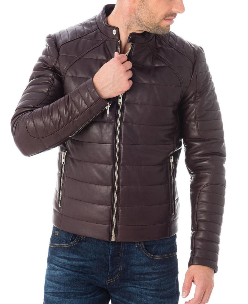 Men Lambskin Genuine Leather Jacket MJ231 freeshipping - SkinOutfit