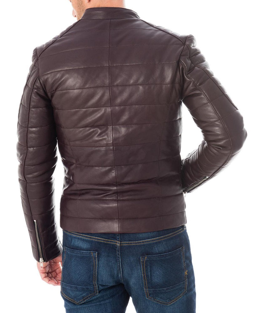 Men Lambskin Genuine Leather Jacket MJ231 freeshipping - SkinOutfit