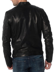 Men Lambskin Genuine Leather Jacket MJ236 freeshipping - SkinOutfit