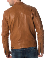 Men Lambskin Genuine Leather Jacket MJ238 freeshipping - SkinOutfit