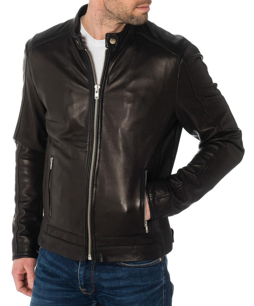 Men Lambskin Genuine Leather Jacket MJ240 freeshipping - SkinOutfit