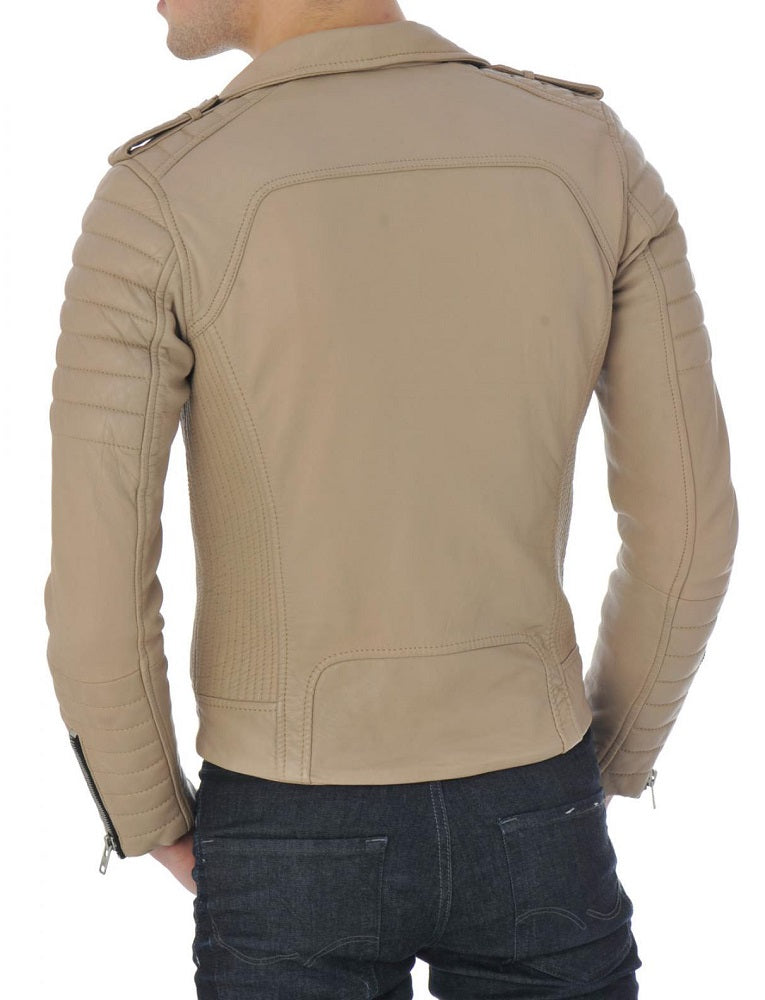 Men Lambskin Genuine Leather Jacket MJ243 freeshipping - SkinOutfit