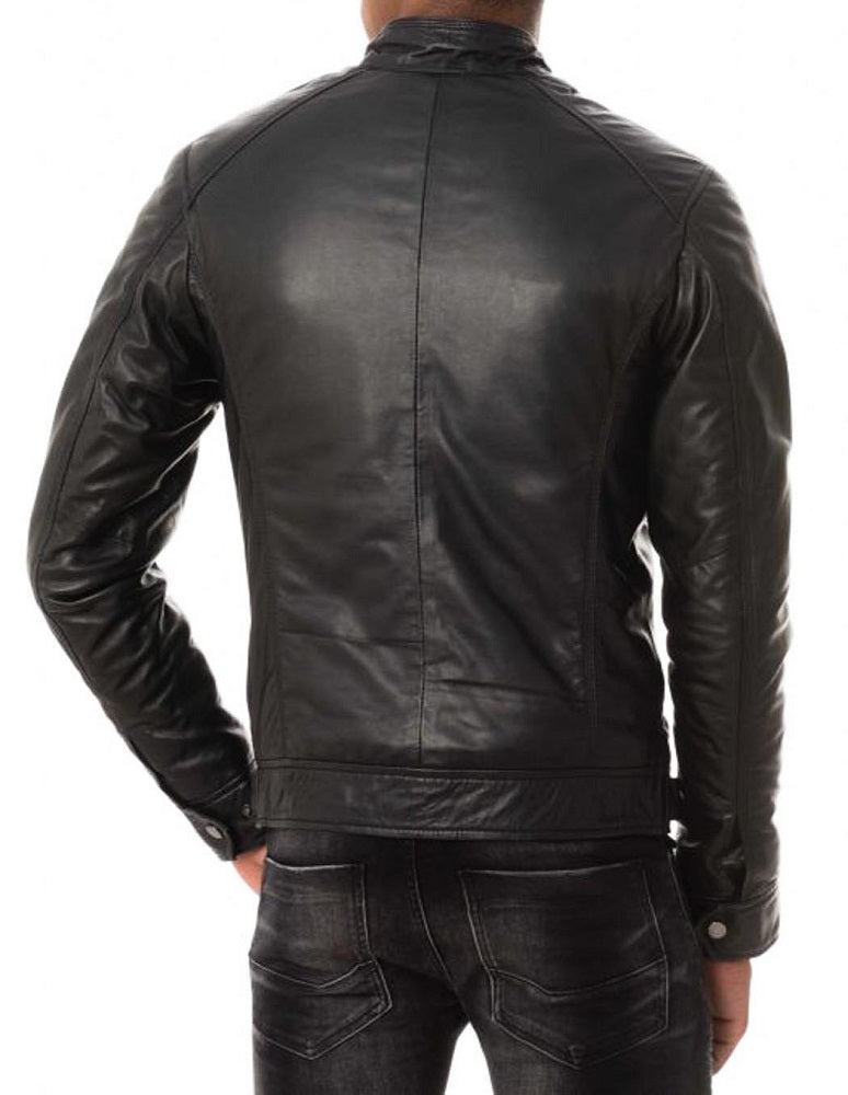 Men Lambskin Genuine Leather Jacket MJ244 freeshipping - SkinOutfit