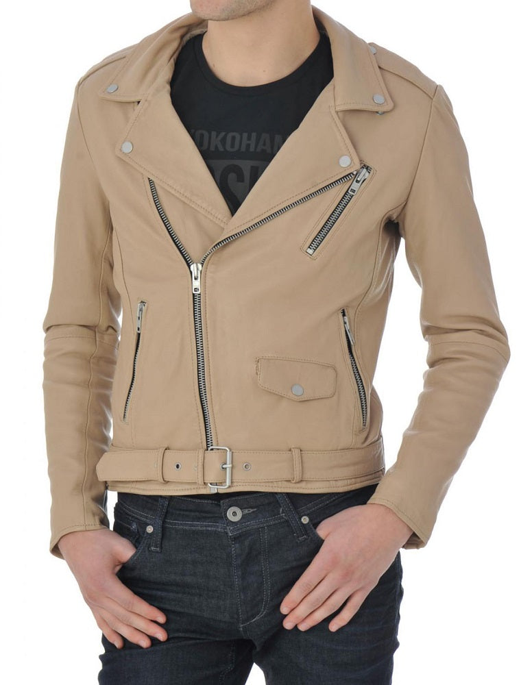Men Lambskin Genuine Leather Jacket MJ247 freeshipping - SkinOutfit