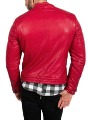 Men Lambskin Genuine Leather Jacket MJ348 freeshipping - SkinOutfit