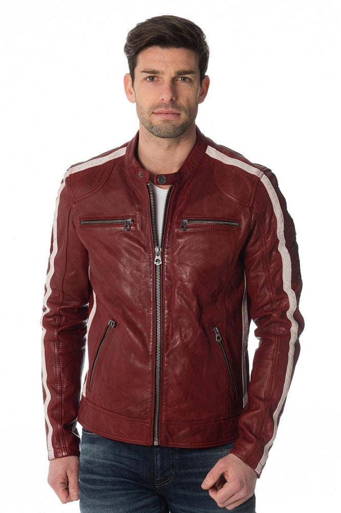 Men Genuine Leather Jacket MJ 24 freeshipping - SkinOutfit
