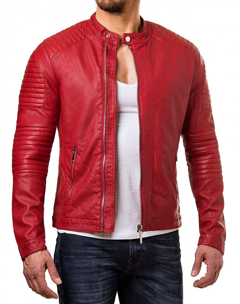 Men Lambskin Genuine Leather Jacket MJ250 freeshipping - SkinOutfit