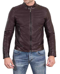 Men Lambskin Genuine Leather Jacket MJ256 freeshipping - SkinOutfit