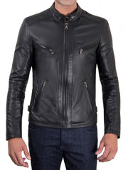 Men Lambskin Genuine Leather Jacket MJ259 freeshipping - SkinOutfit