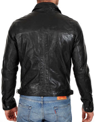 Men Lambskin Genuine Leather Jacket MJ 25 freeshipping - SkinOutfit