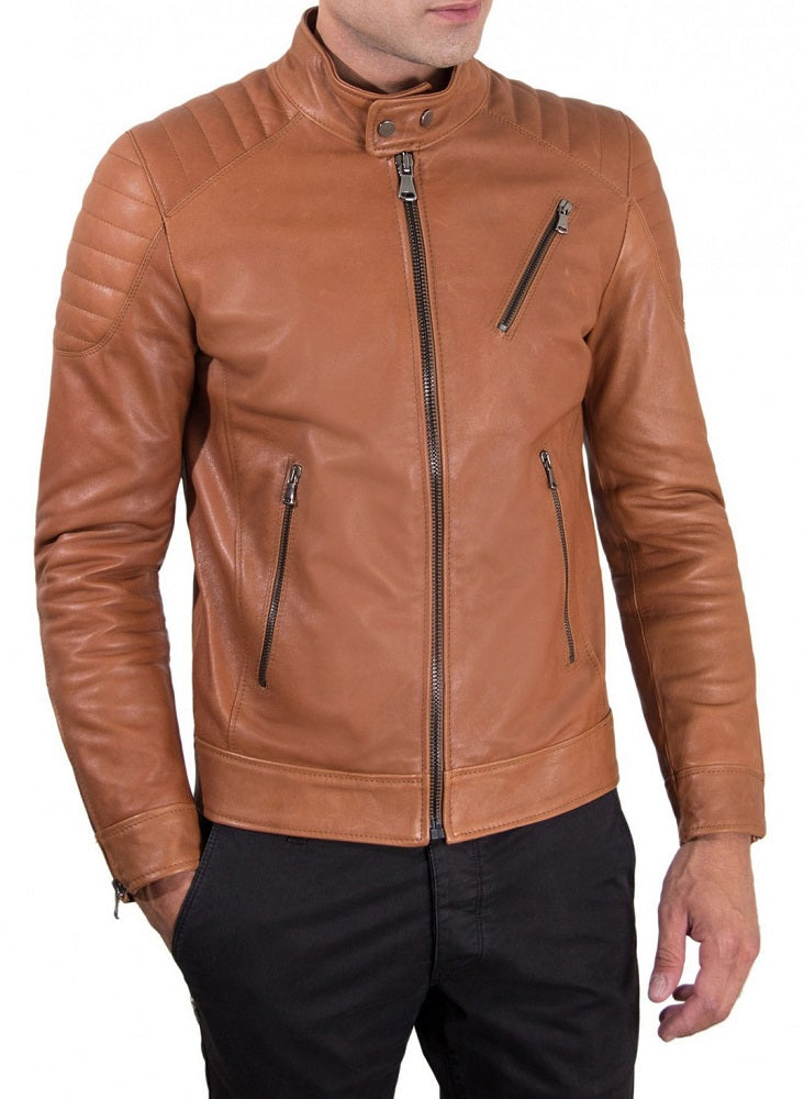 Men Lambskin Genuine Leather Jacket MJ261 freeshipping - SkinOutfit