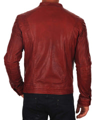 Men Lambskin Genuine Leather Jacket MJ 26 freeshipping - SkinOutfit