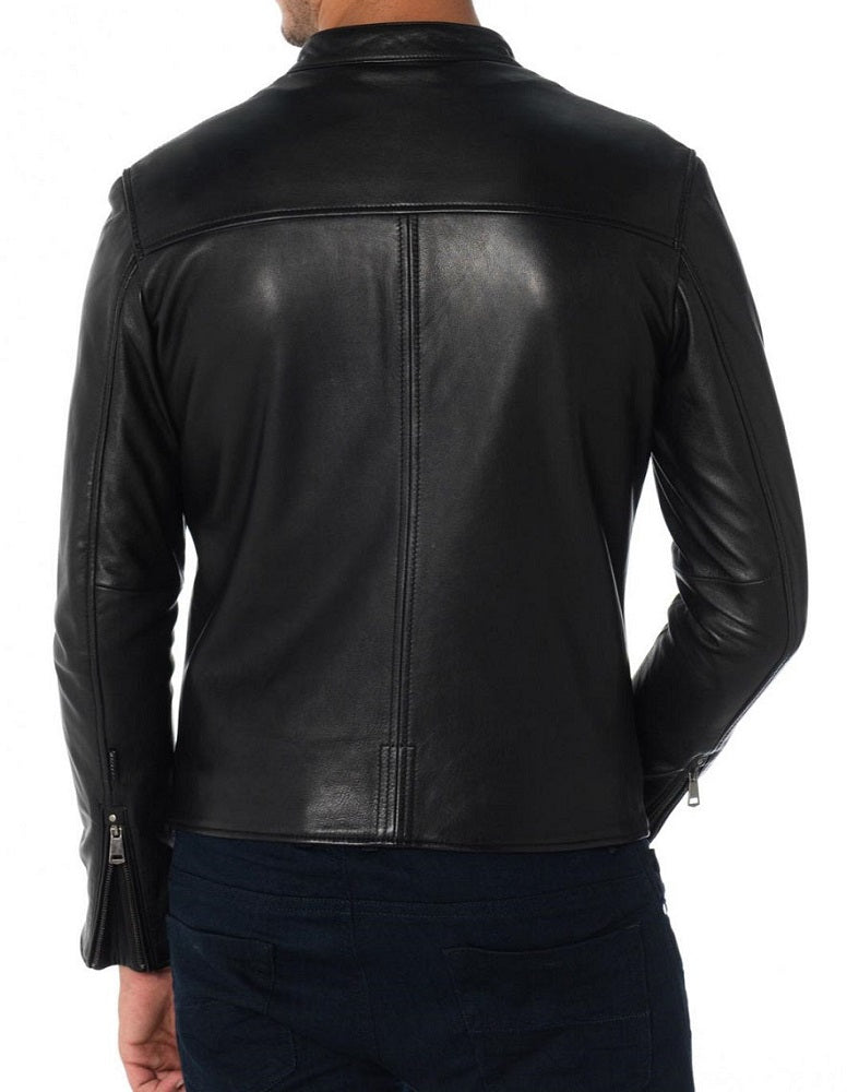Men Lambskin Genuine Leather Jacket MJ270 freeshipping - SkinOutfit