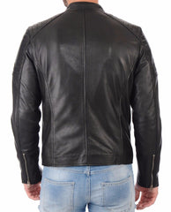Men Lambskin Genuine Leather Jacket MJ276 freeshipping - SkinOutfit