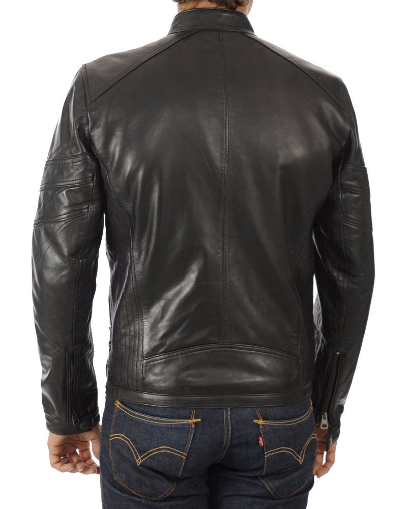 Men Lambskin Genuine Leather Jacket MJ278 freeshipping - SkinOutfit