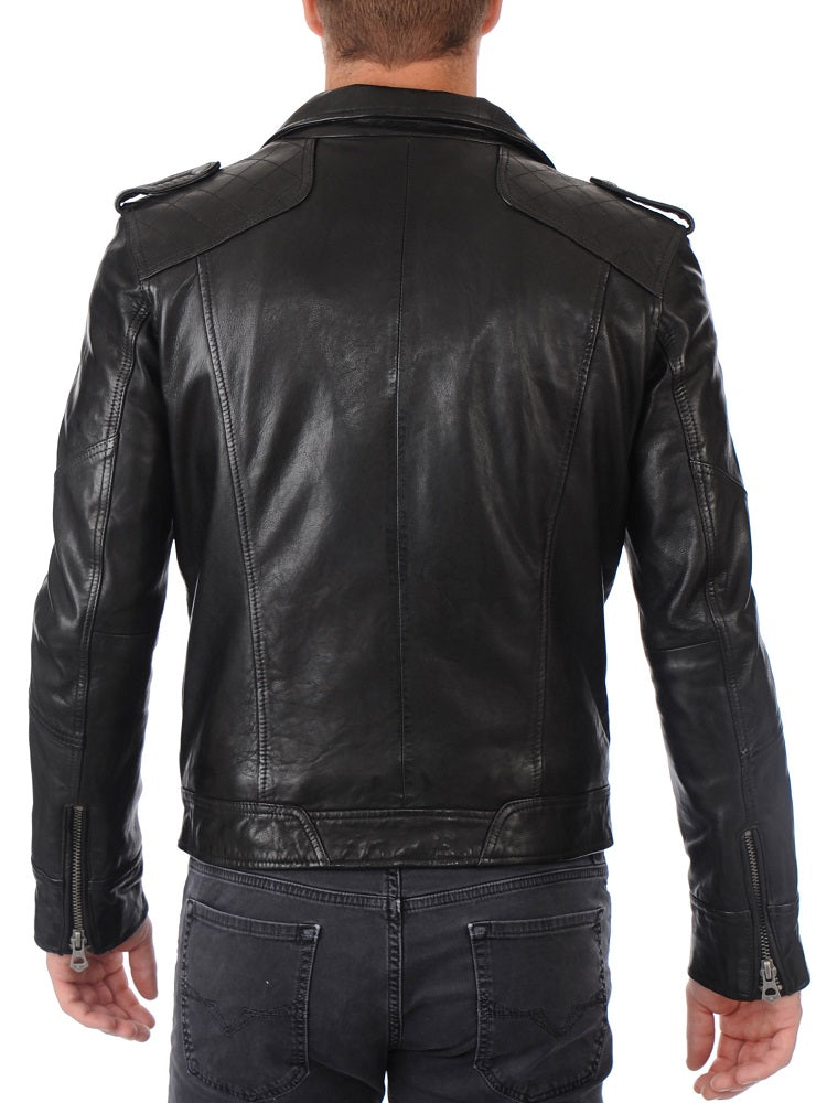 Men Lambskin Genuine Leather Jacket MJ383 freeshipping - SkinOutfit