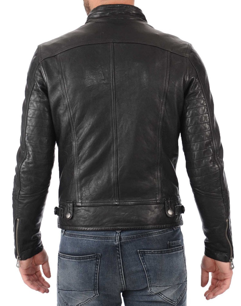 Men Lambskin Genuine Leather Jacket MJ286 freeshipping - SkinOutfit