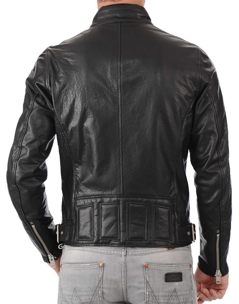 Men Lambskin Genuine Leather Jacket MJ287 freeshipping - SkinOutfit
