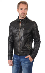 Men Genuine Leather Jacket MJ 28 freeshipping - SkinOutfit